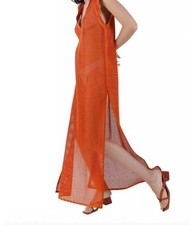 NWT My Beachy Side Camelia Orange Crochet Maxi Dress Coverup Size Medium $375