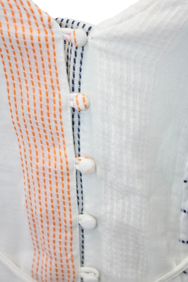 Tularosa Womens Printed V-neck Button Front Sleeveless Dress White Combo Size XS - Изображение 4 из 4