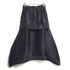 ISSEY MIYAKE Pleated Skirt Black Size M 77cm Length Silk Vintage