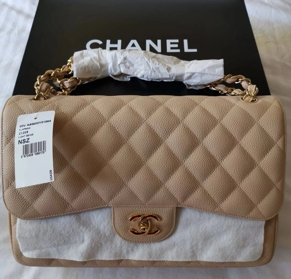 Authentic BNIB CHANEL Jumbo Classic Flap - Beige Caviar - *Read Description* - Image 2 of 4