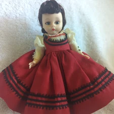 Vintage 60s Madame Alexander Kins Jo 8” Doll BKW Little Women Brown Green *