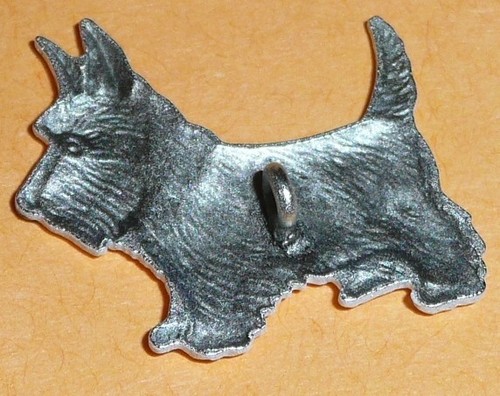 Adorable White Westie Dog Button - Metal Shank White Dog Button 1" x 7/8" - Picture 2 of 3