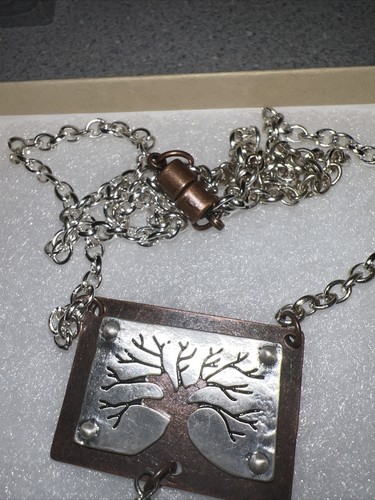 Tree Of Life Necklace With Turquoise Stone Magnetic Clasp 20” - Picture 3 of 5