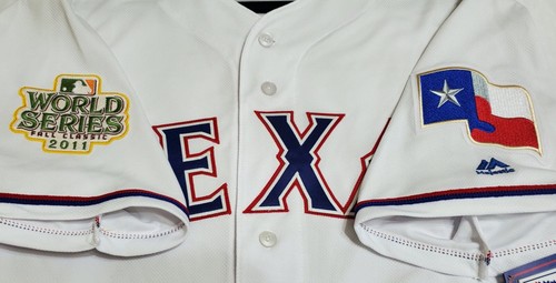 Majestic AUTHENTIC 44 LARGE TEXAS RANGERS HOME ON FIELD FLEX BASE Jersey SHARP! - Picture 2 of 2