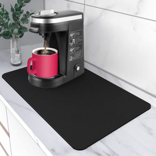 Coffee Mat, Hide Stain Absorbent Coffee Bar Mats Fit Under Coffee Maker Espre... - Picture 1 of 7