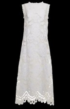DOLCE & GABBANA White Lace Detail Sleeveless Maxi Dress Hide Zip NWT $3445 Sz 40