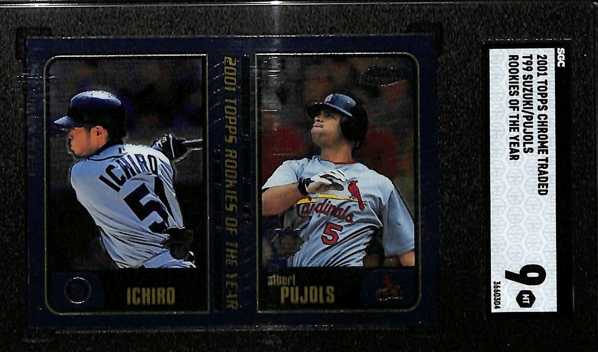 💥 Ichiro & Albert Pujols 2001 Topps Chrome Traded #T99 RC SGC 9