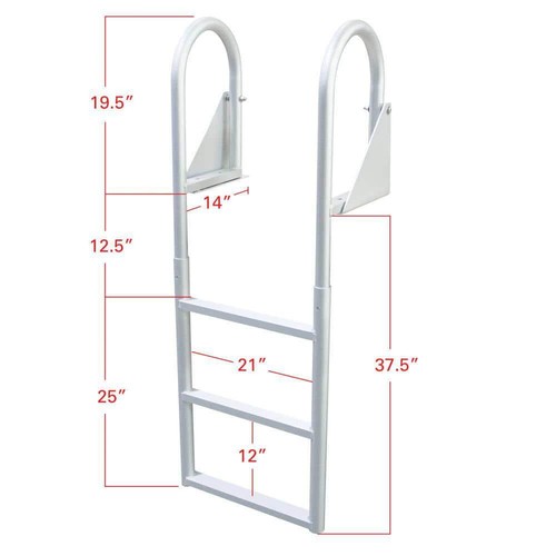 Extreme Max RV Accessories 3-Step Flip-Up Dock Ladder Corrosion-Resistant Silver - Picture 6 of 7