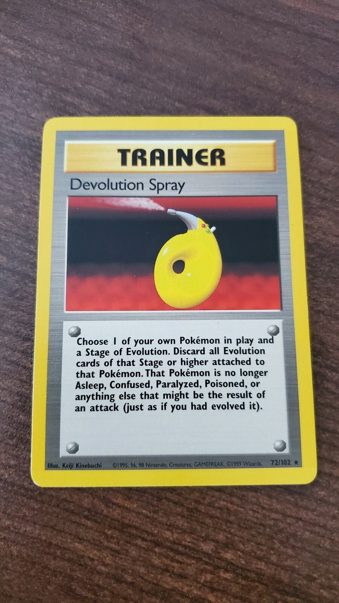Pokmon Base Set Unlimited Devolution Spray 72/102 RARE CARD!