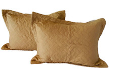 TOMMY BAHAMA Two 2 Beige Standard Pillow Shams Quilted Lattice