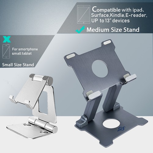 Tablet Stand,Super Sturdy Aluminum Stand Holder for iPad Pro Samsung Surface Pad - Picture 7 of 27