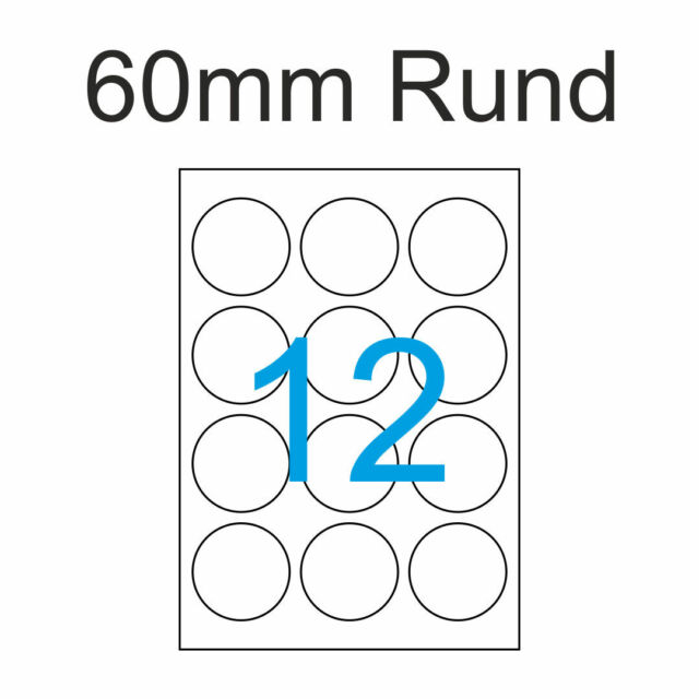 Luma Runde Etiketten 60 Mm Rund Klebeetiketten Weiss 100 Blatt Gunstig Kaufen Ebay