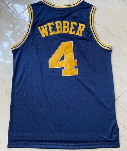 Men's Retro Webber #4 Michigan Basketball Jersey Stitched - 第 5/12 張圖片