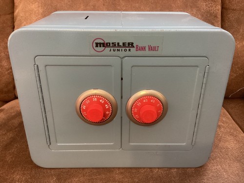 MOSLER JUNIOR DUAL DOOR TOY BANK WITH COMBINATION REEL LOCK