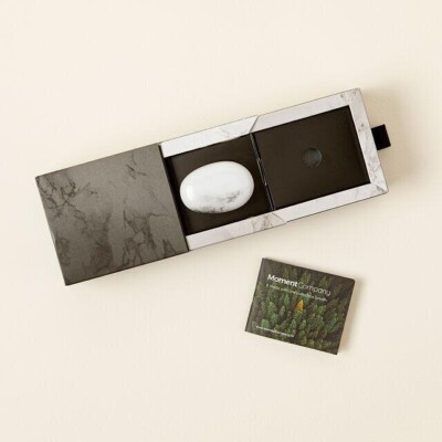 Moment Pebble Mindfulness Stone Breathing Tool + Gift Box & Pouch   New in Box