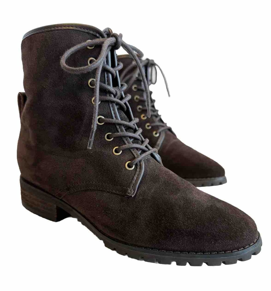 BLONDO Prima Brown Suede Ankle Combat Boots Waterproof Lace  display picture 3