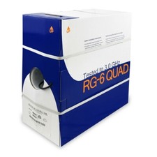 1000Ft RG6 CMR CCS Quad Shield Coax Cable Bla...