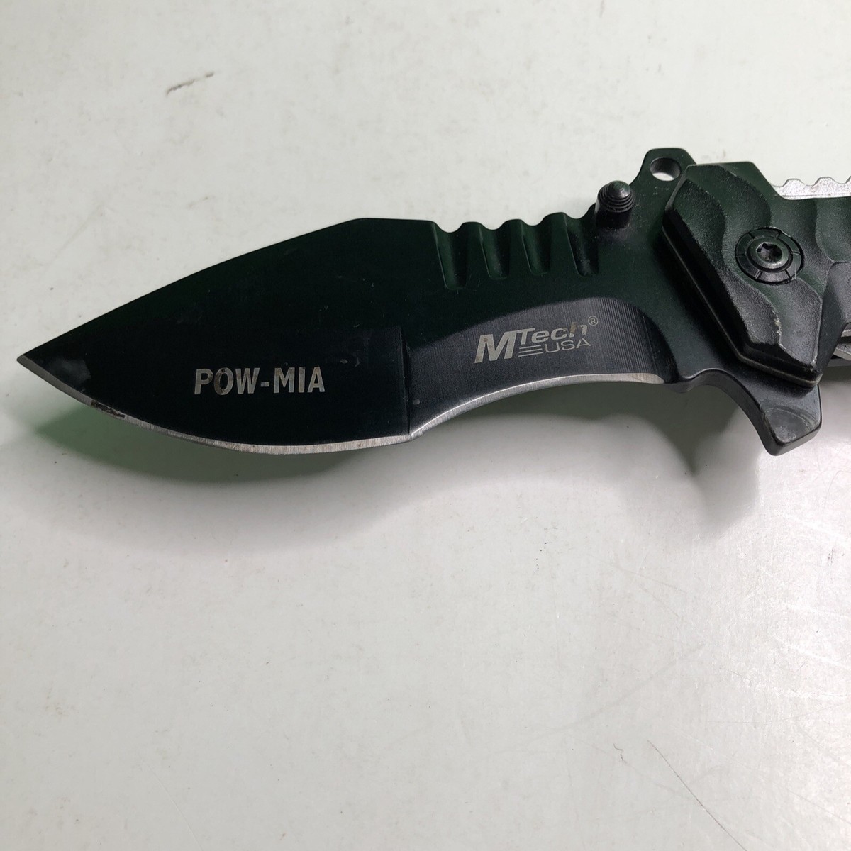 MTech POW/MIA A/O Folding Knife Black Stainless Blade Aluminium