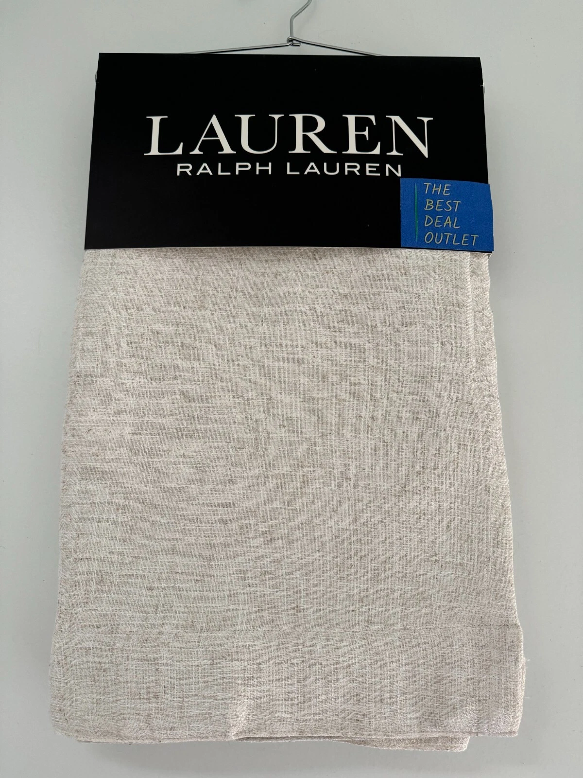 Ralph Lauren Window Curtains 2 Panels Blackout 52 x 84 Linen Herringbone Natural