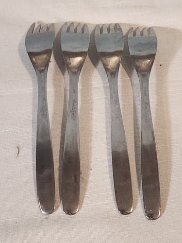 HULL/RUSSEL WRIGHT Highlight Pinch Dinner Forks, Set of 4 NICE! - Picture 5 of 10