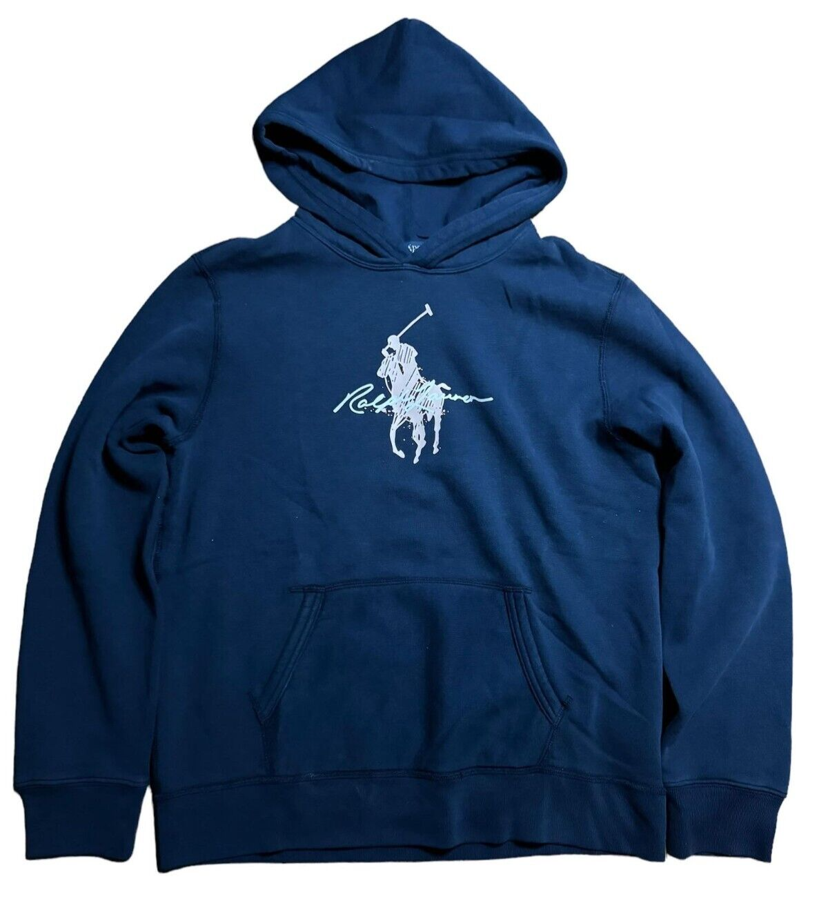 Polo Ralph Lauren Felpa Vintage Pile Bianco Pony Logo Donna (Taglia XL)