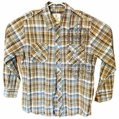 Route 66 Shirts Mens Size Large Pearl Snap Down Casual Dress Plaid 3 Original