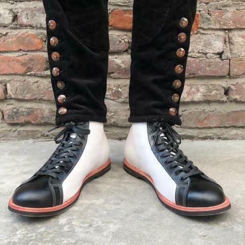 Herren Echtleder Schnürstiefeletten Schuhe CargoMotorrad Business Cowboy flach - Bild 6 von 12