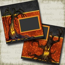 Spooky Trees - 2 Premade Scrapbook Pages - EZ Layout 3356