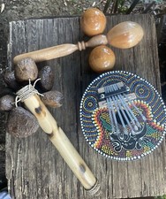 set of 3 traditional music Maracas,kalimba Karimba ,shaker,bali indonesia