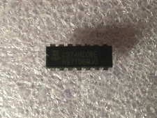 CD74HC08E IC LOGIC GATE QUAD 2 INPUT AND HC CMOS 14 PIN DIP HARRIS (LOT OF 5)