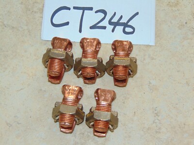 5 SPLIT BOLT CONNECTORS Copper R-1/0-2 T-1/0-14 STR PF-50 1/0  (5 pack) New