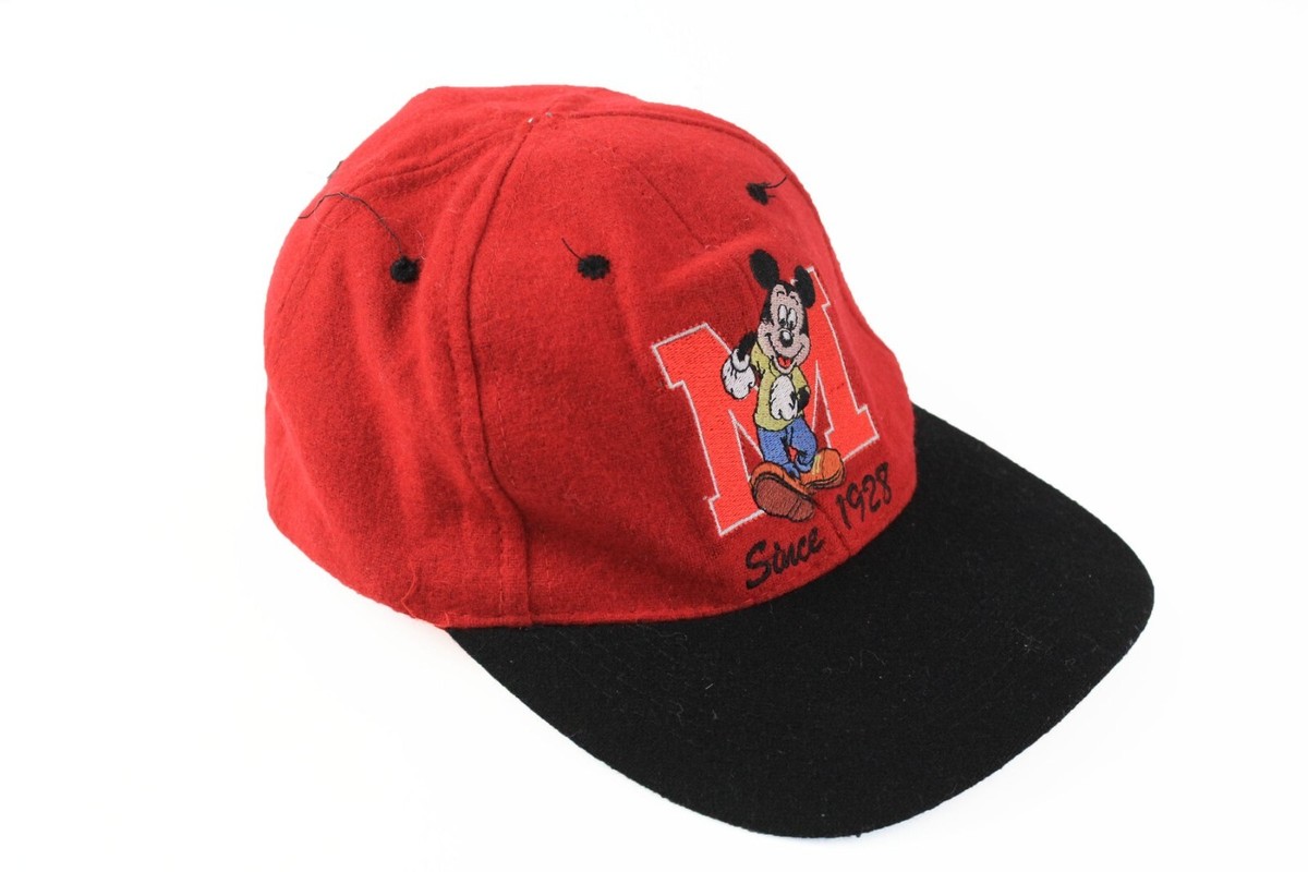 VINTAGE MICKEY MOUSE DISNEY CAP red black cartoon 90 display picture 3