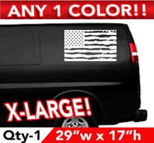 AMERICAN FLAG GRUNGE STYLE LARGE WALL OR WINDOW DECAL STICKER 29"w x 17"h