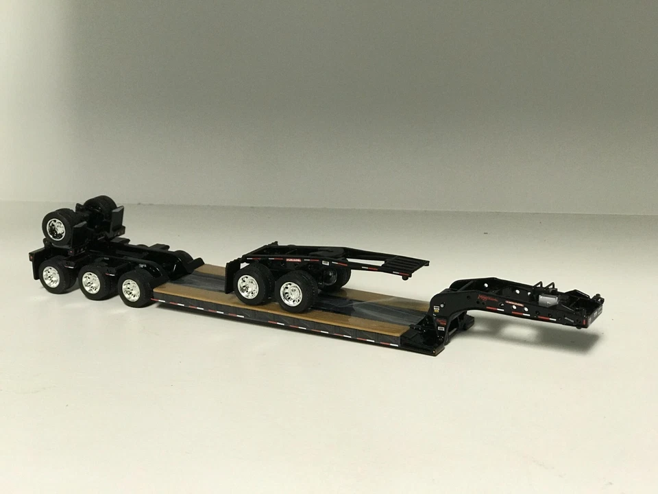 NEW DCP Black 1/64 Fontaine Lowboy w/ Detachable Goose Jeep & 4th Flip - Image 2 of 4