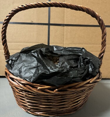 Empty Gift Wicker Basket for Gifts, Bread, Easter Fill, Confetti, Candy, Storage