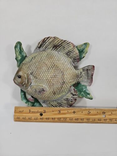 Vintage Lefton Ceramic Sunfish Brim Wall Pocket 5" Tall Marked - 3464 Fish Art - Picture 2 of 7