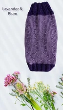 Pretty Lavender & Plum XS Dog Sweater Original Design Soft & Warm Outdoor Wear