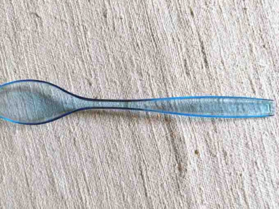 Plastic Spoon Natreen Blue Tranaprent Approx 17cm Advertising Collectors