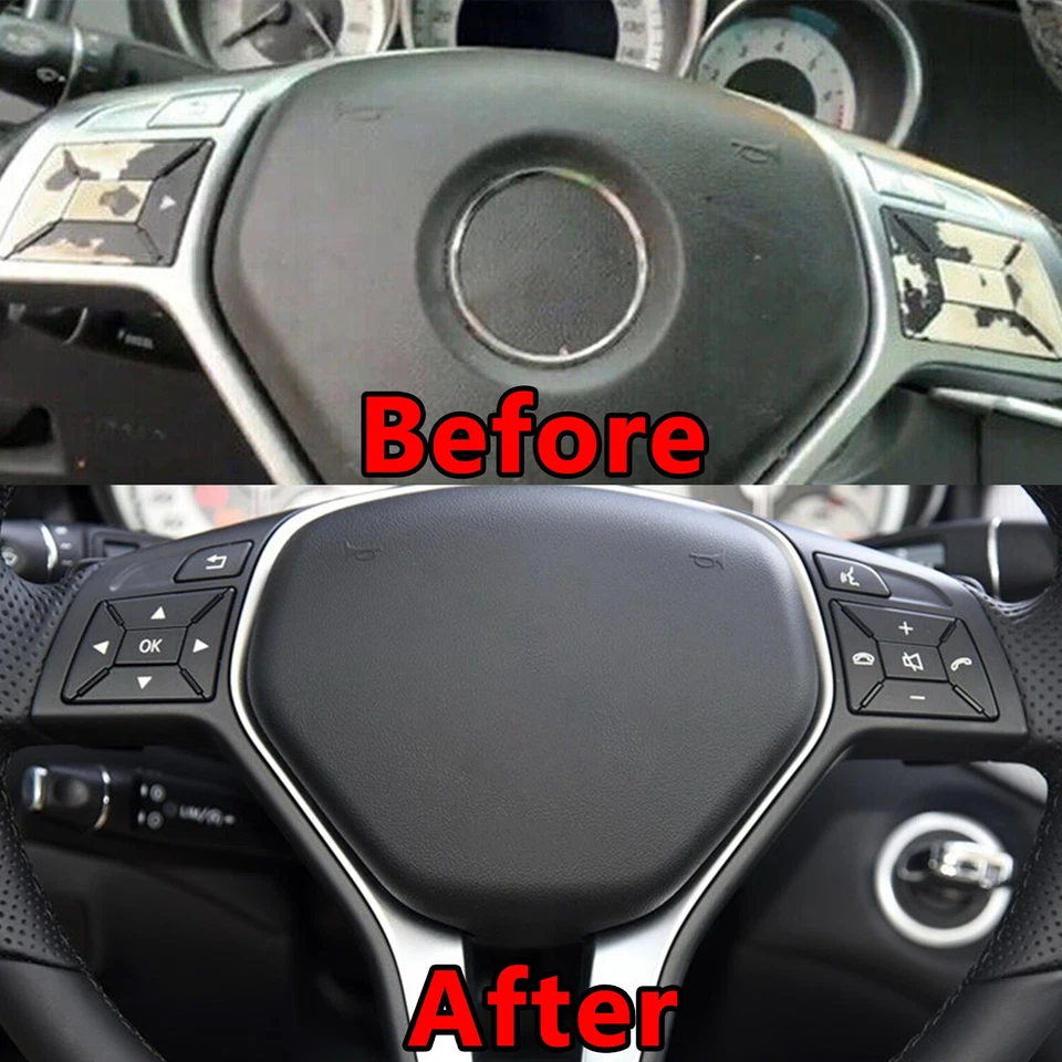 Pegatina decorativa botón volante negra para Mercedes-Benz SL500 2013-2016 Foto 4 de 4