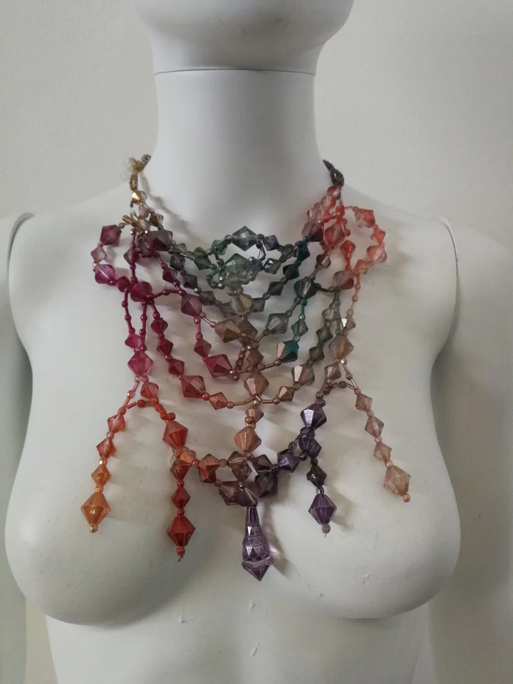 Gioiello Trasparente Plexi Minimal Collana Da Donna Designer Collarino Pendenti - Immagine 4 di 4