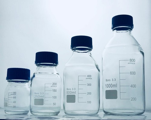 BOROSILICATE GLASS GRADUATED ROUND REAGENT BOTTLES ( ALL SIZES) - Picture 4 of 4