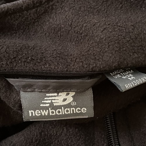 New Balance Fleece Jacket Mens Medium Black Zip Up Tech Windbreaker - Picture 14 of 14