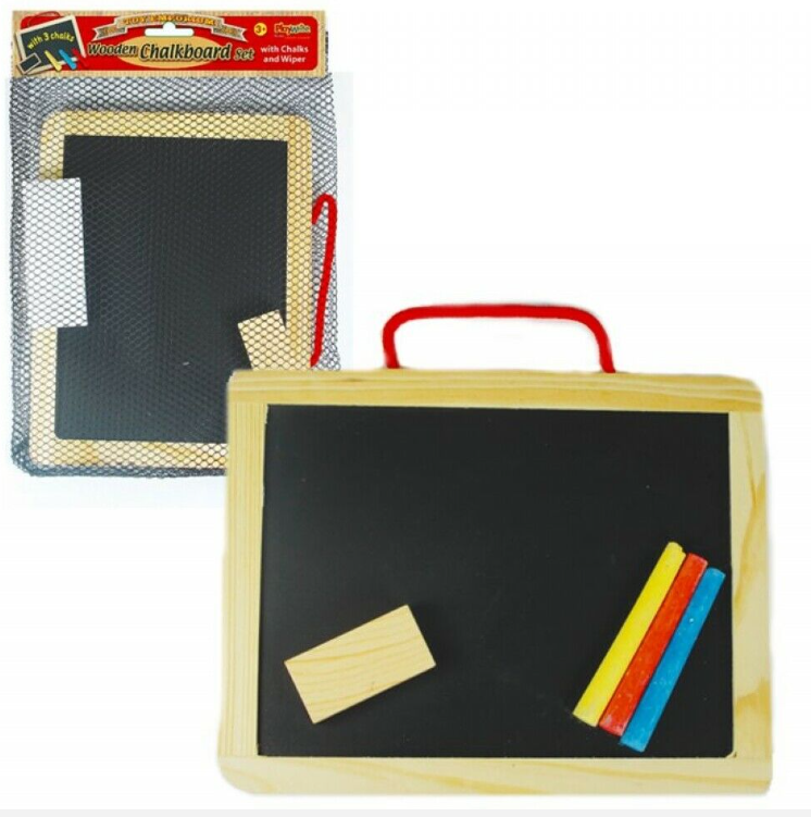 Playwrite Wooden Chalkboard Set Blackboard A5 Play schools Creative Chalks Wiper