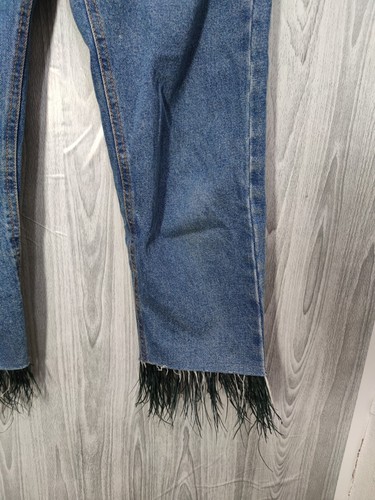 Bershka Jeans Denim Franges Wide Leg Cigarette Größe UK 8 EU 36 US 4 - Bild 3 von 5