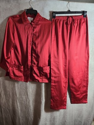 Cabernet Red Silk Pajamas