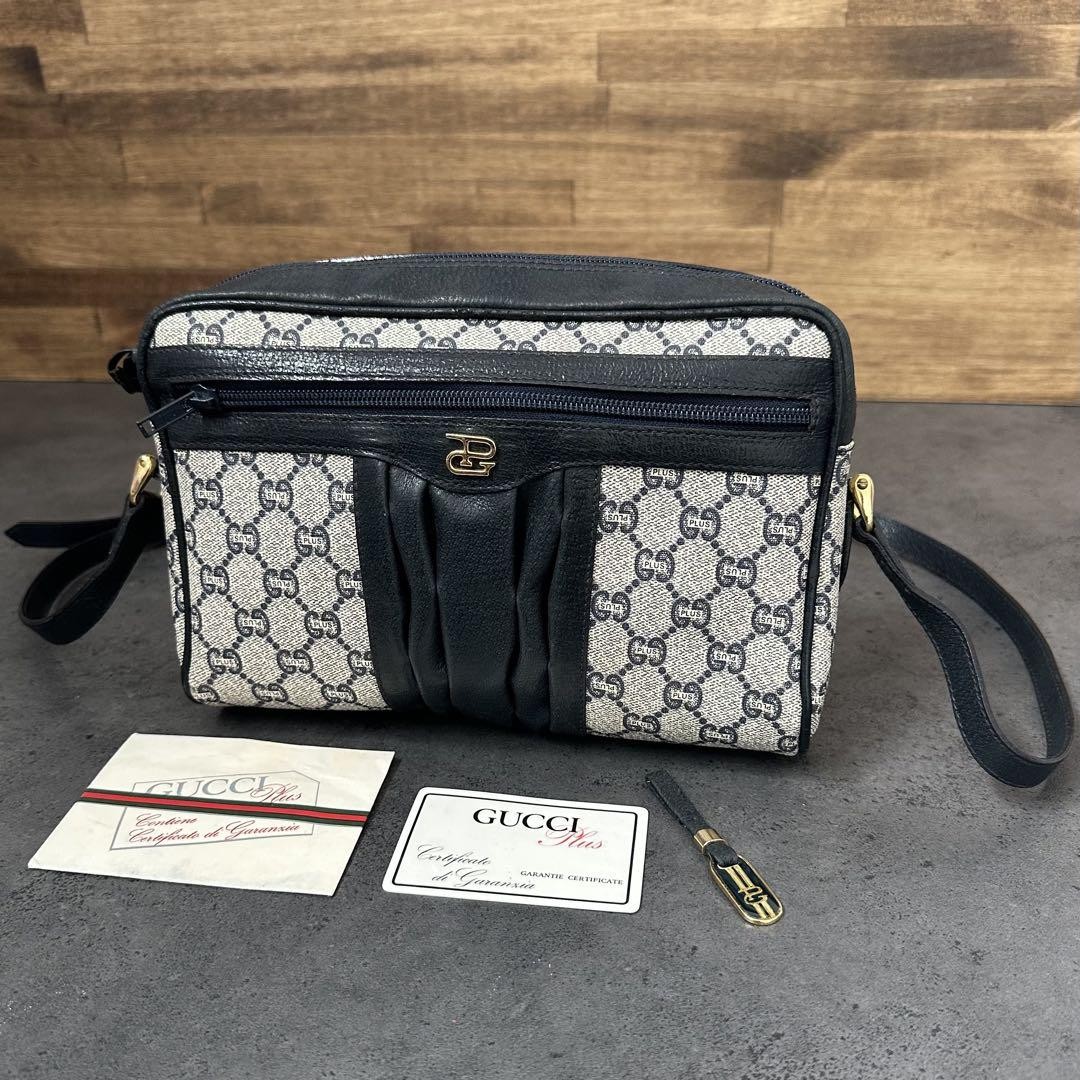Gucci GG Plus Dark Navy Shoulder Bag Preowned
