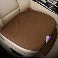 Car Front Bottom Seat Cover, 2PCS Anti Slip Comfortable Vehicle Front Brown