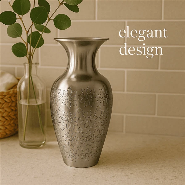 Dekovase Metall Vase Amphore Metallvase Tischvase Tischdeko Dekovase Silber Gold - Bild 2 von 4