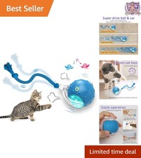 Energy-Boosting Interactive Cat Ball Toy - Multi-Speed, Motion Activated, Blue