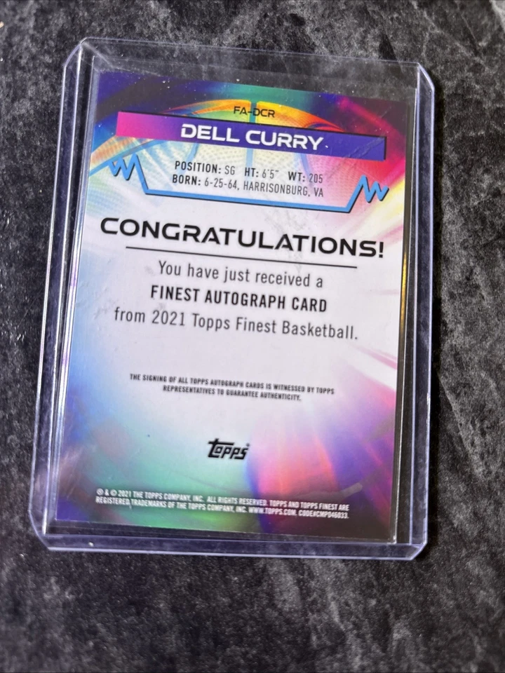 2021 Topps Finest #FA-DCR Dell Curry Autographs - Image 2 of 2